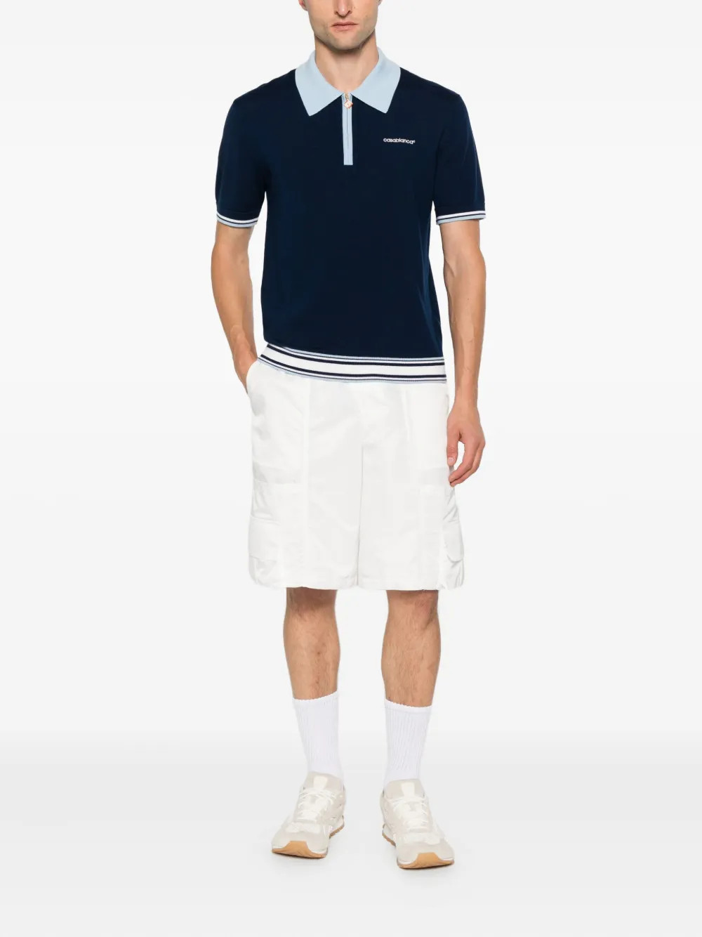 Casablanca Poloshirt met rits Blauw