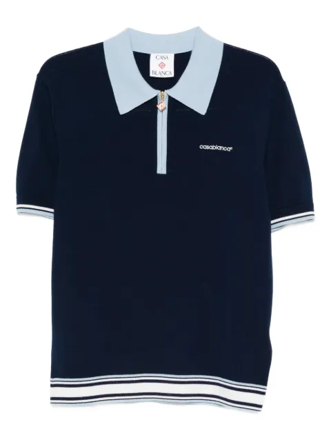 Casablanca zip-front polo shirt