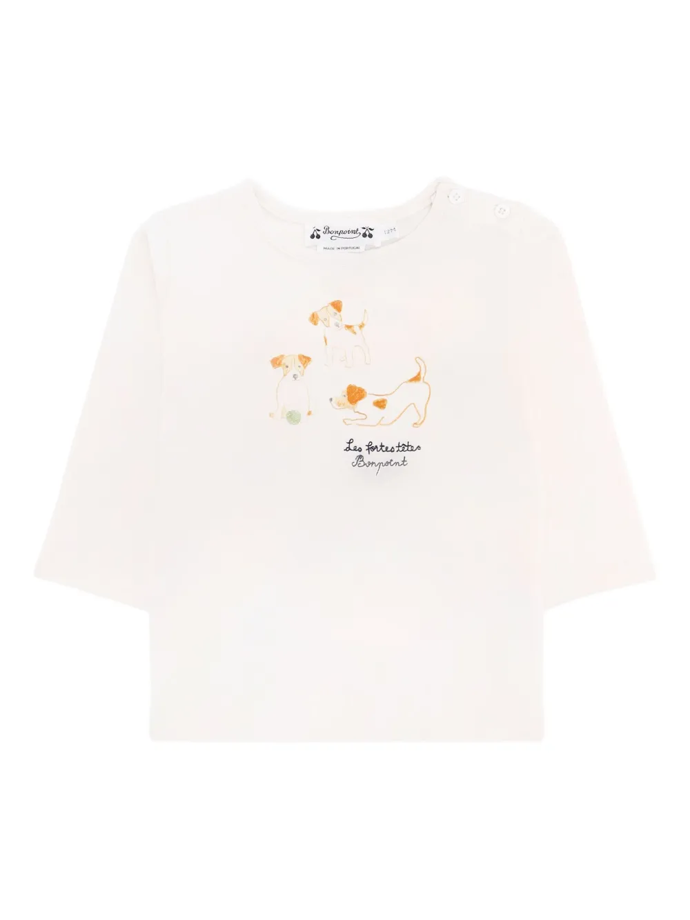 Bonpoint dog-graphic T-shirt - ニュートラル Bonpoint dog-graphic T-shirt - ニュートラル