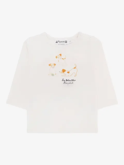 Bonpoint playera con motivo gráfico de perro