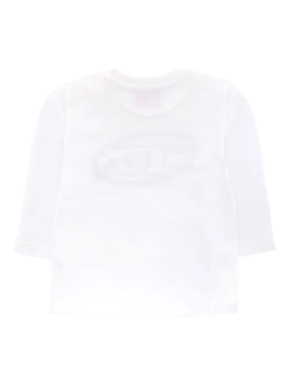 Diesel Kids T-shirt met logoprint en lange mouwen Wit