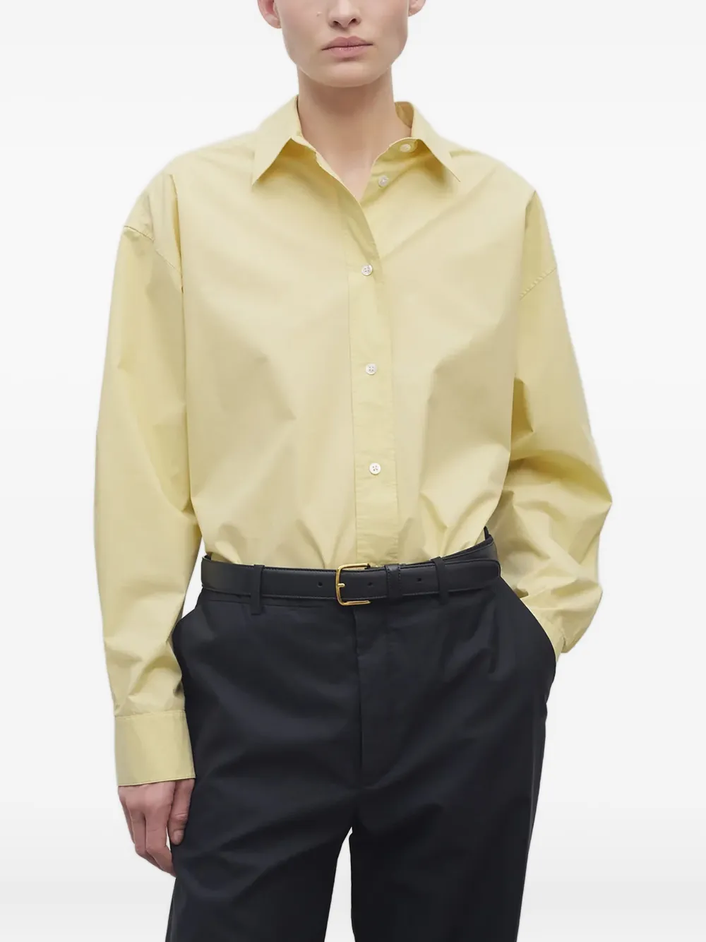 The Row Millerina button-up blouse met lange mouwen Geel