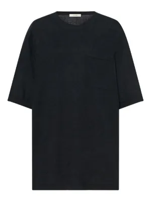 Tシャツ・カットソー THE ROW T-SHIRTS BLACK Chiara T-Shirt Black in Organic Cotton – The Row