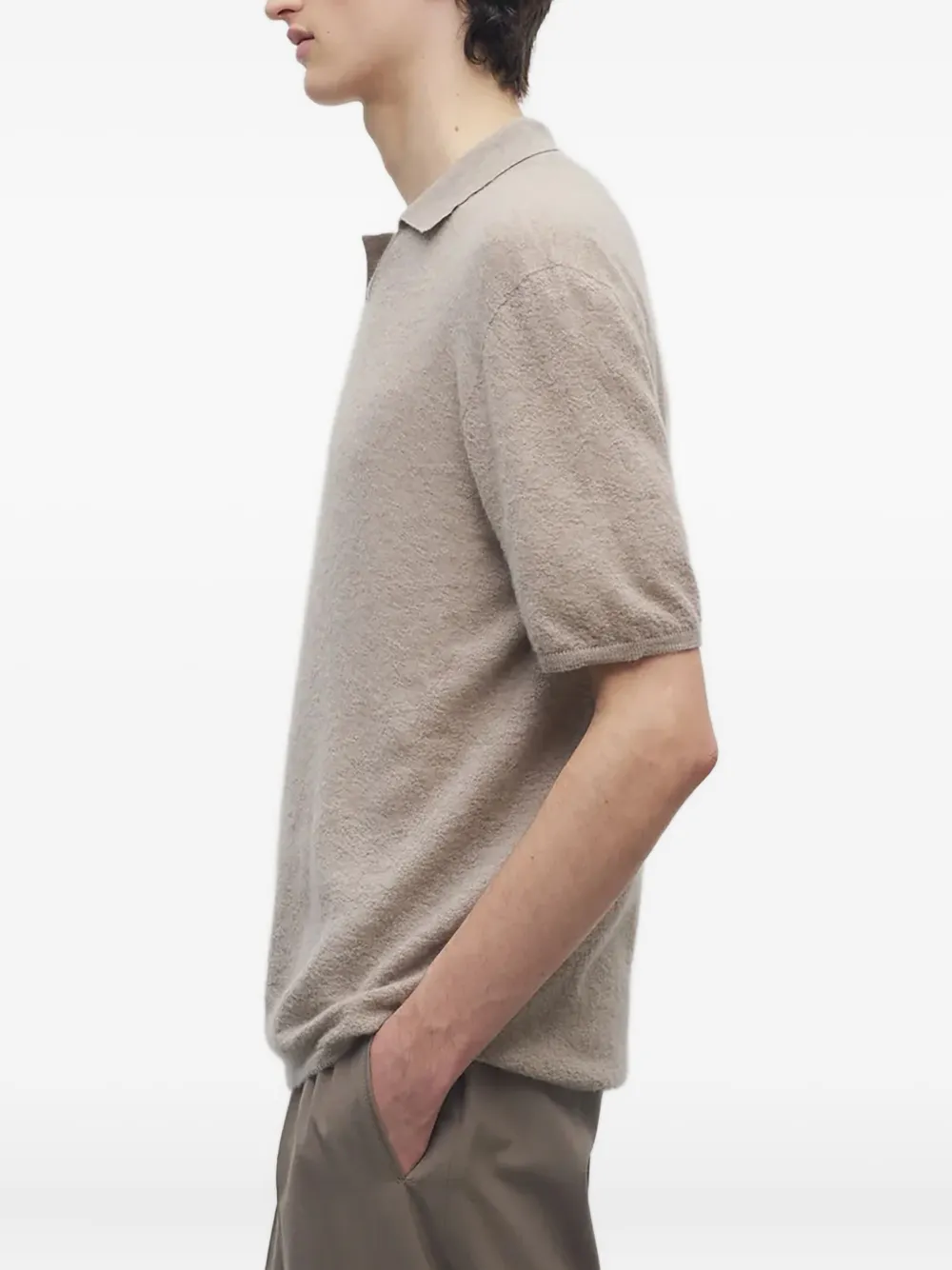 The Row Isao Cashmere Knit Polo Shirt In Brown