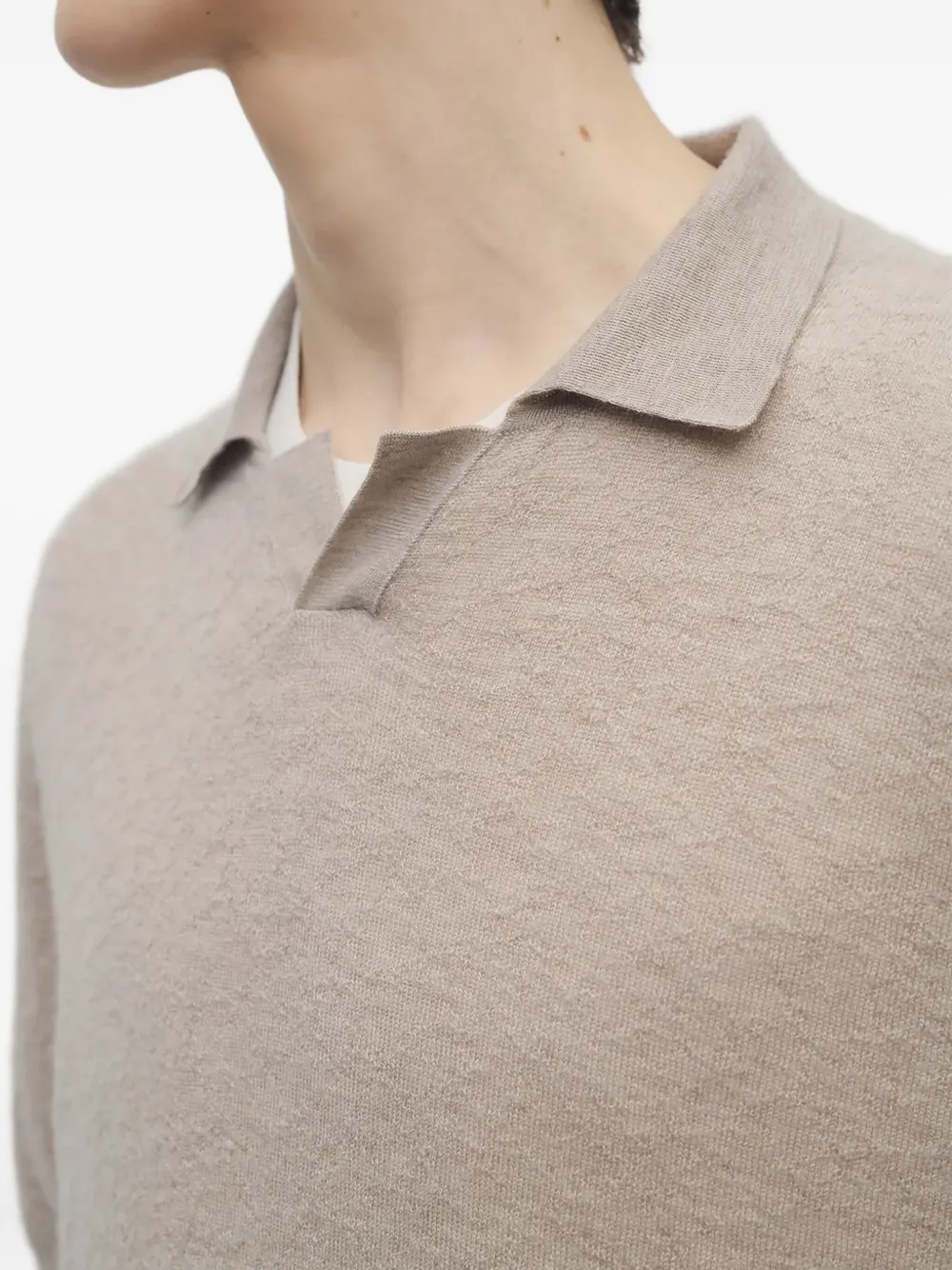 The Row Isao Cashmere Knit Polo Shirt In Brown