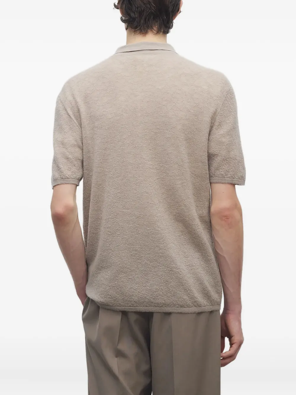 The Row Isao Cashmere Knit Polo Shirt In Brown
