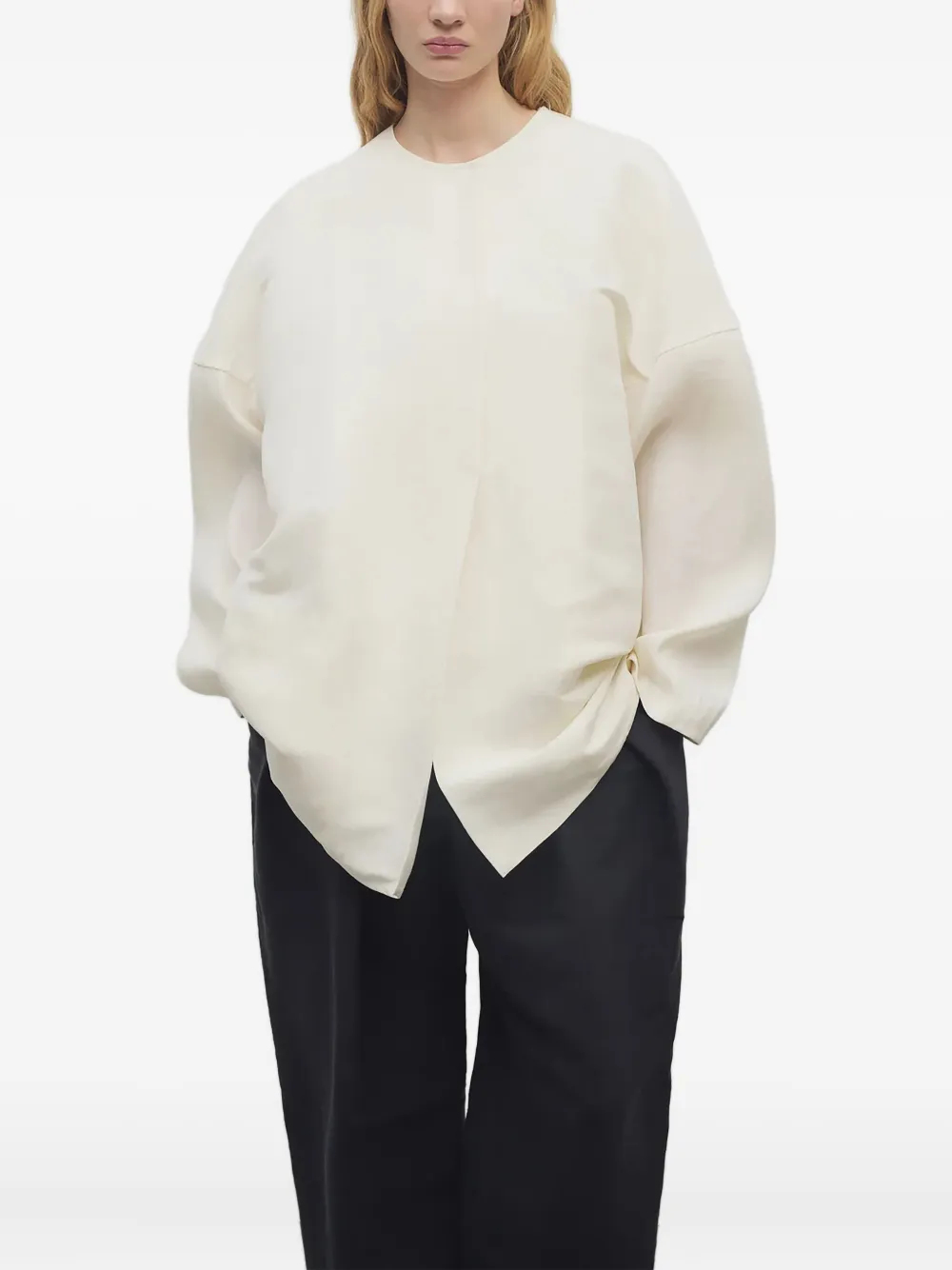 The Row Elke zijden oversized jack Beige