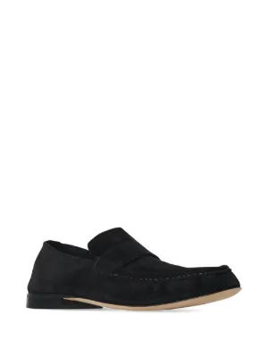 the row 黒　スエードローファー The Row Suede Leather Loafers | ブラック | FARFETCH JP