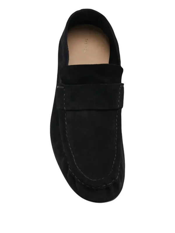The Row ブラック Soft スエード ローファー The Row スエード ローファー | ブラック | FARFETCH JP