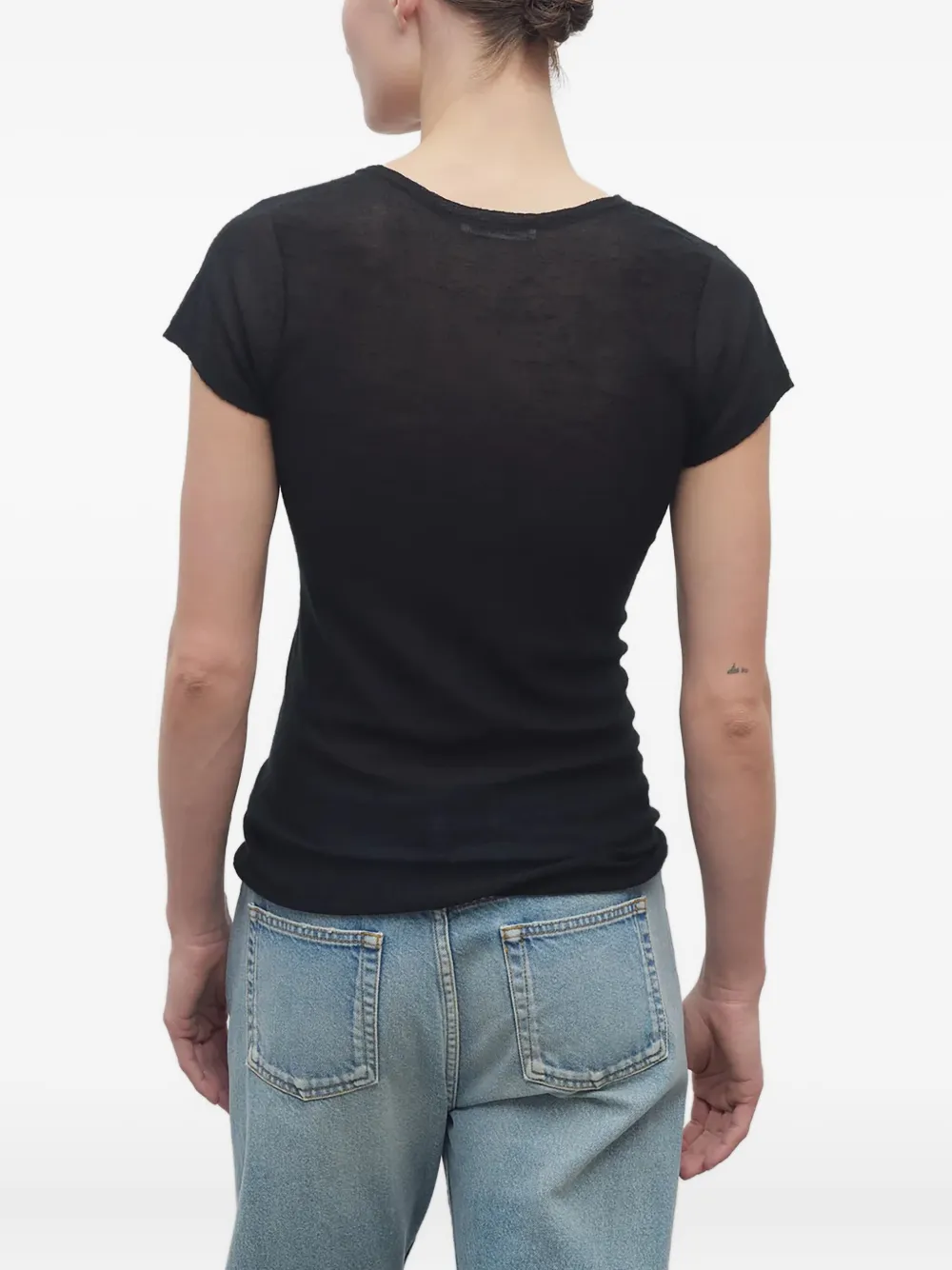 The Row Keyla T-shirt met korte mouwen Zwart