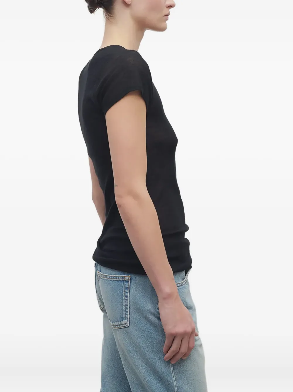 The Row Keyla T-shirt met korte mouwen Zwart