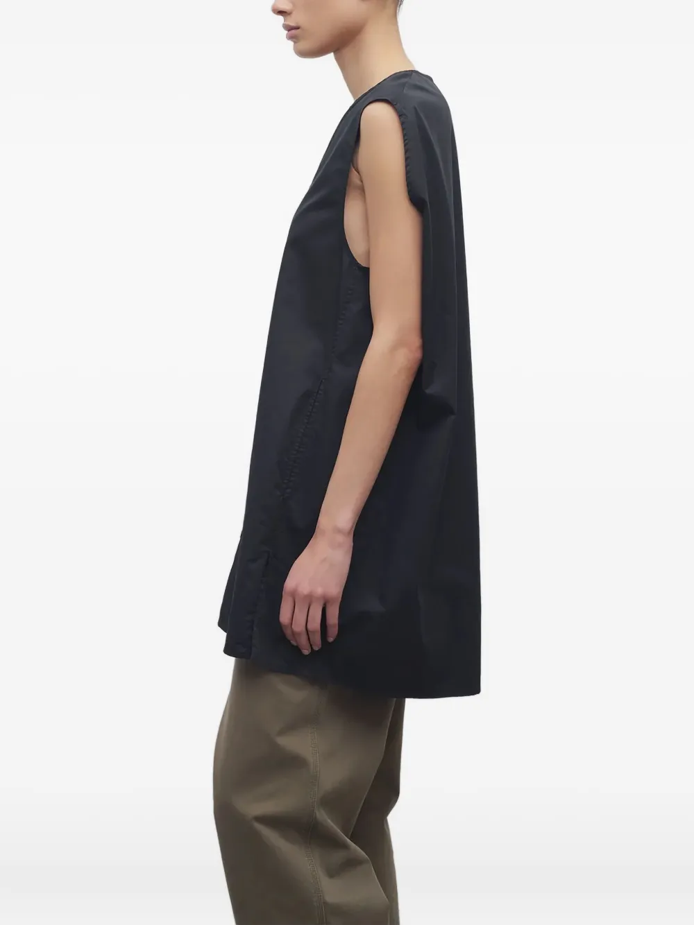 The Row Mouwloze top Zwart