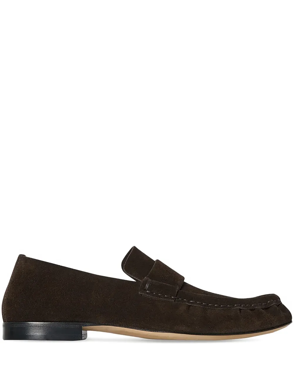 The Row Lacquer Suede Loafers In Brown