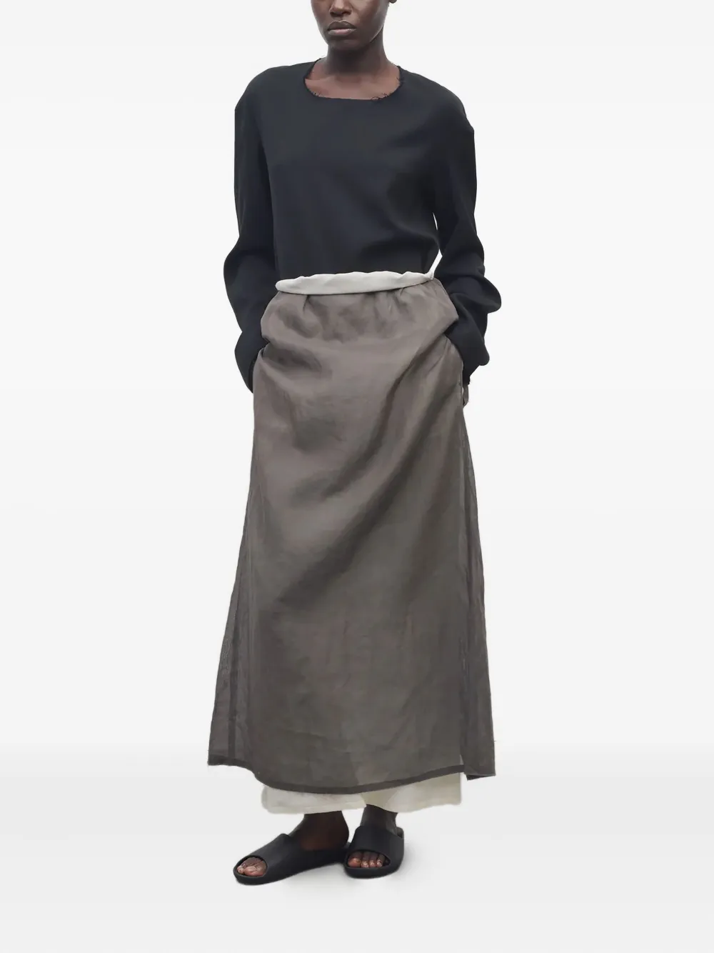 The Row Zaira front-slit maxi skirt | Brown | Image 1
