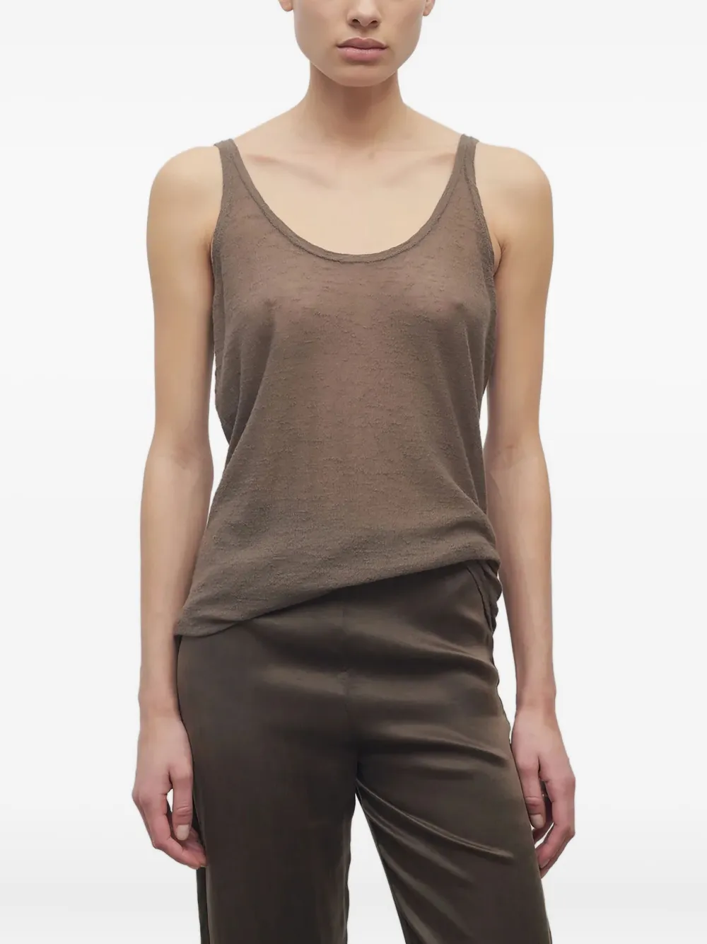 The Row Kazu Cashmere Top In Brown