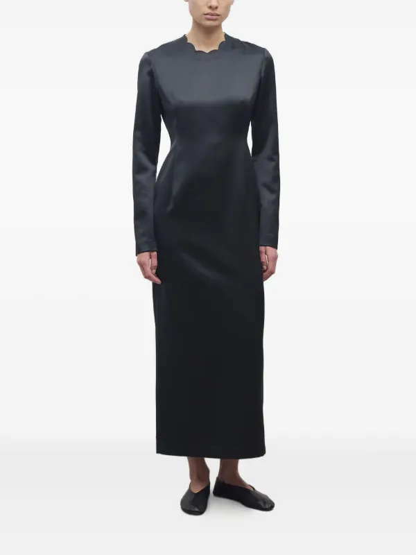the row midi dress NWT The Row Ninoh Black Midi Dress L Buy Now! No Reductions! Great Value!