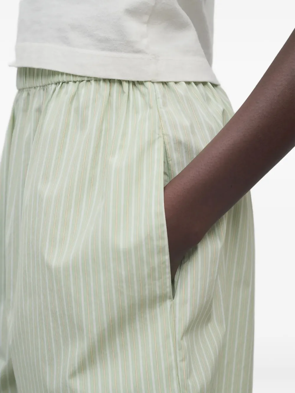 The Row Zinnia Striped Cotton Poplin Bermuda Shorts