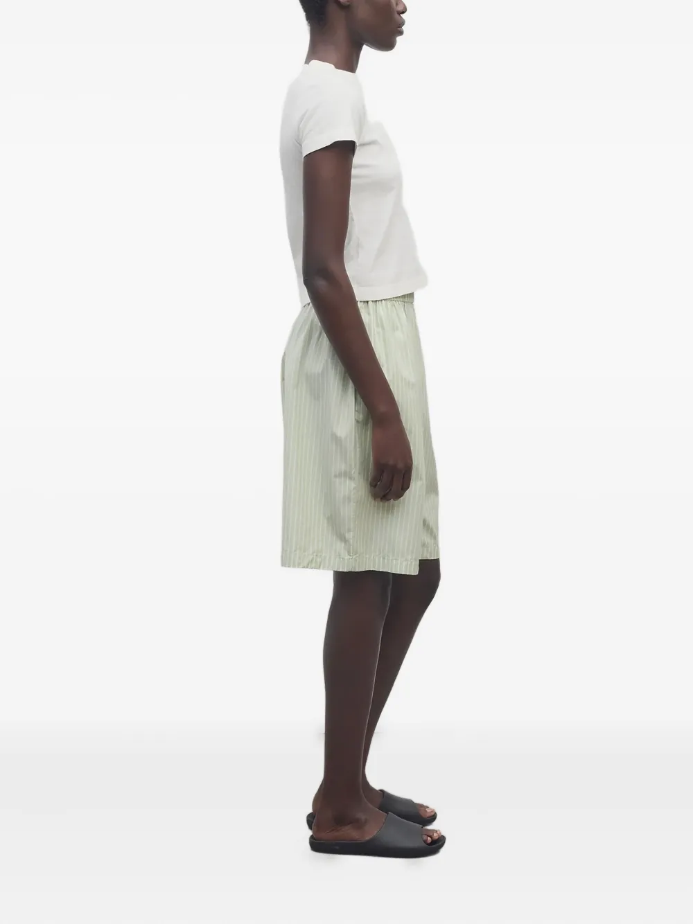 The Row Zinnia Striped Cotton Poplin Bermuda Shorts