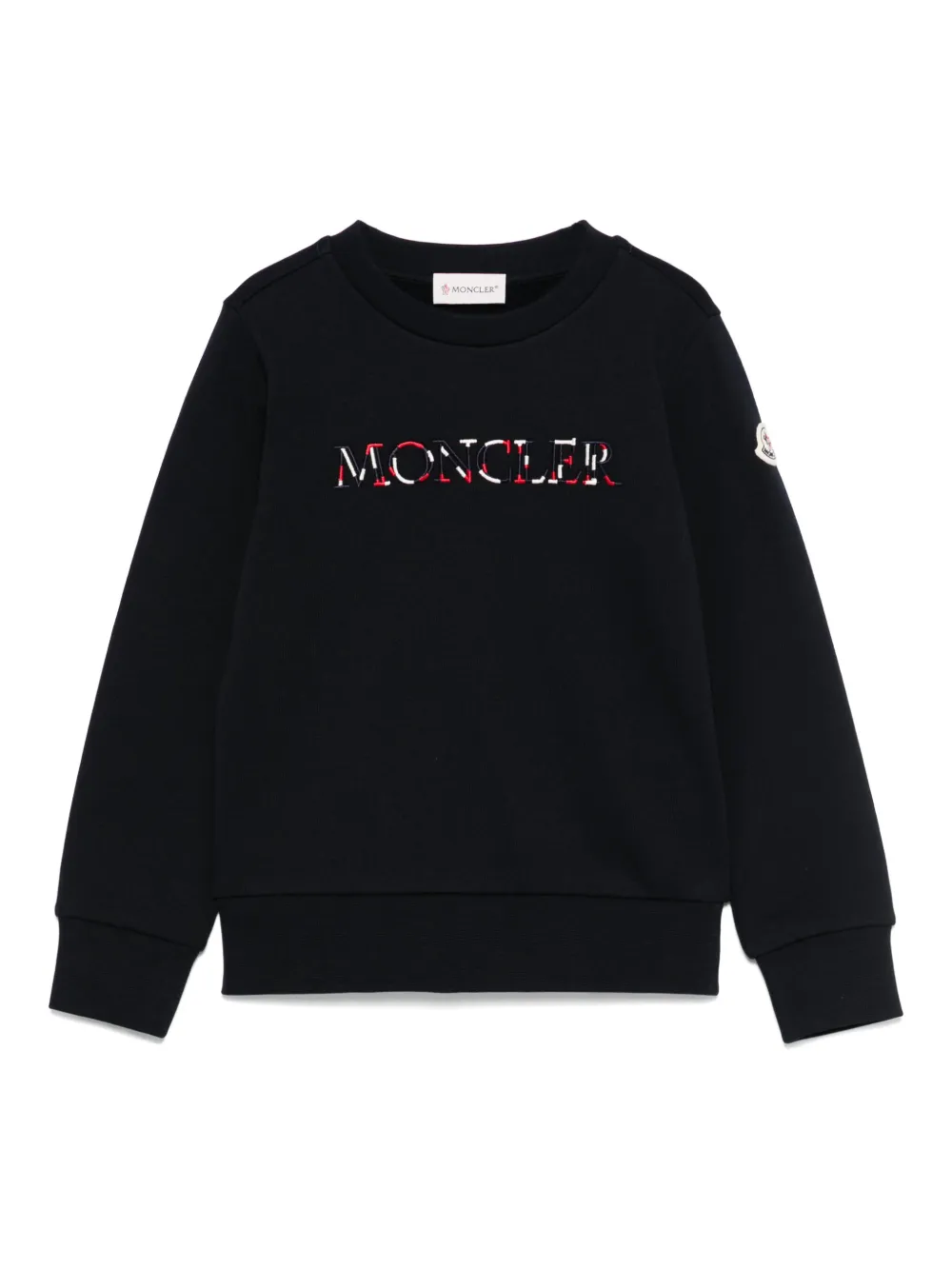 Moncler Enfant logo-embroidered sweatshirt Blauw