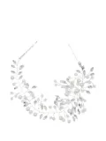 Tulleen Crystal Glimmering Pearl hair vine - Silver