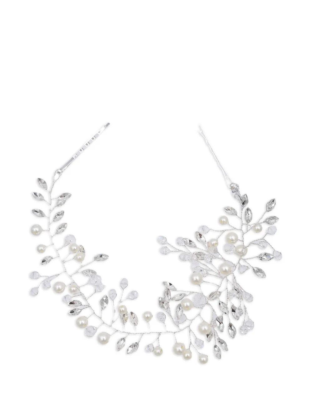 Tulleen Crystal Glimmering Pearl hair vine | Silver | Image 1