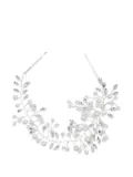 Tulleen Crystal Glimmering Pearl hair vine - Silver