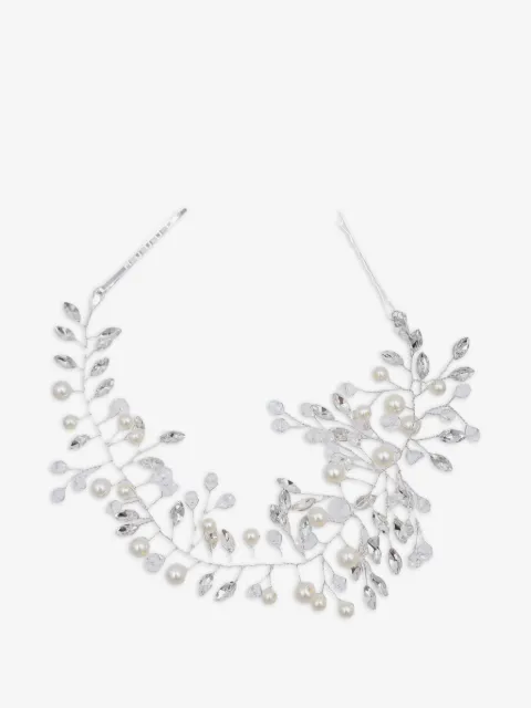 Tulleen Crystal Glimmering Pearl hair vine