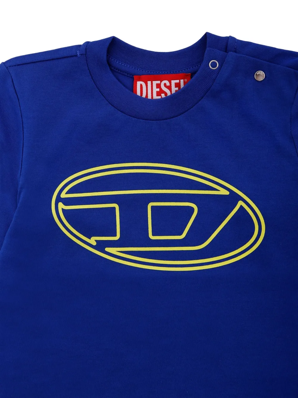 Diesel Kids T-shirt met logoprint en lange mouwen Blauw