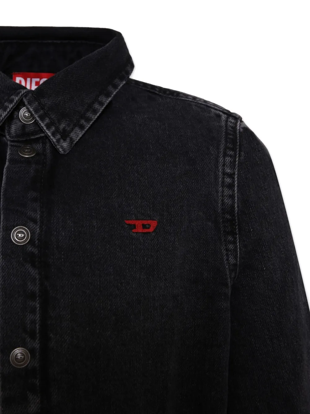 Diesel Kids Button-up spijkerjurk Zwart