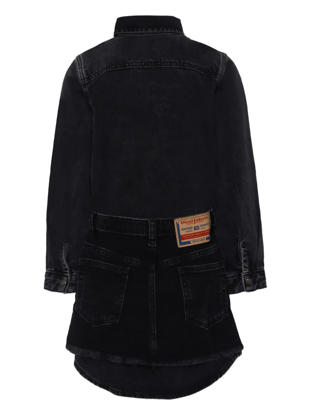 Diesel Kids Button-up spijkerjurk Zwart