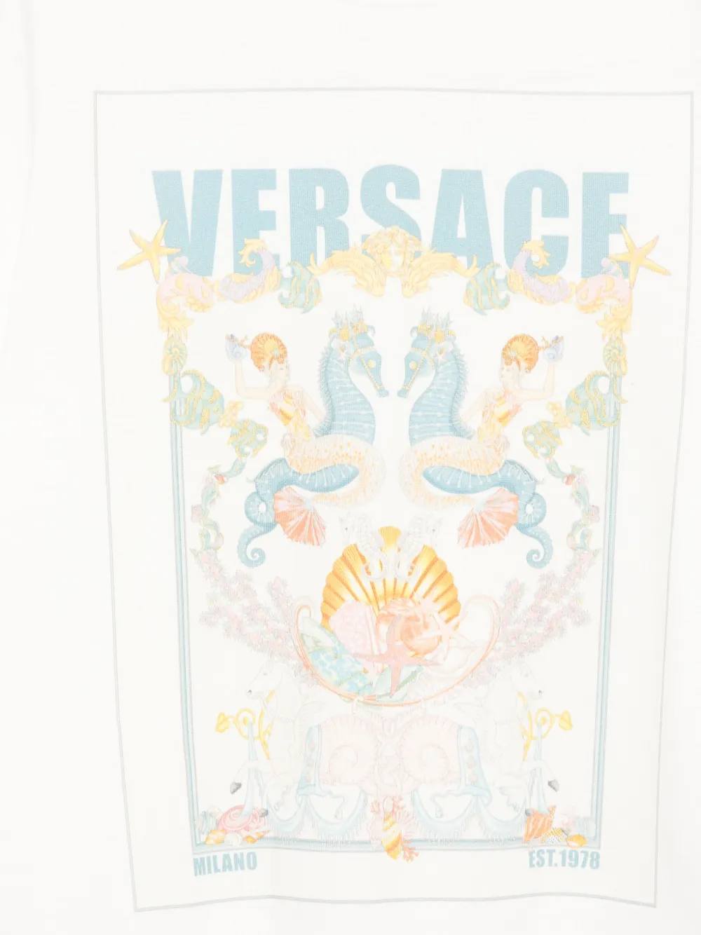 Versace Kids Coral Theatre Postcard T-shirt Wit