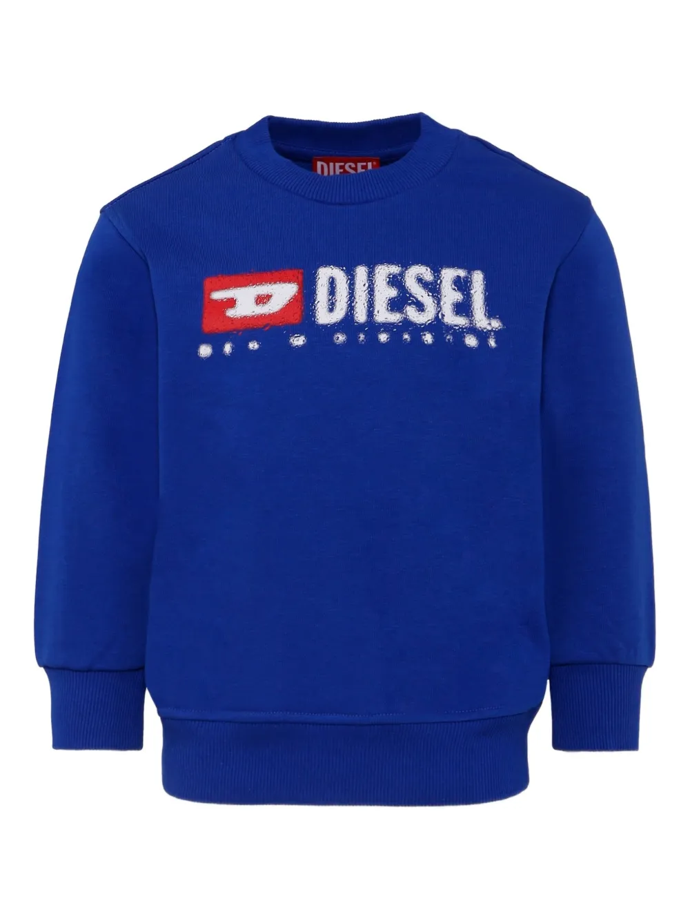 Diesel Kids Fleece sweater met ronde hals Blauw