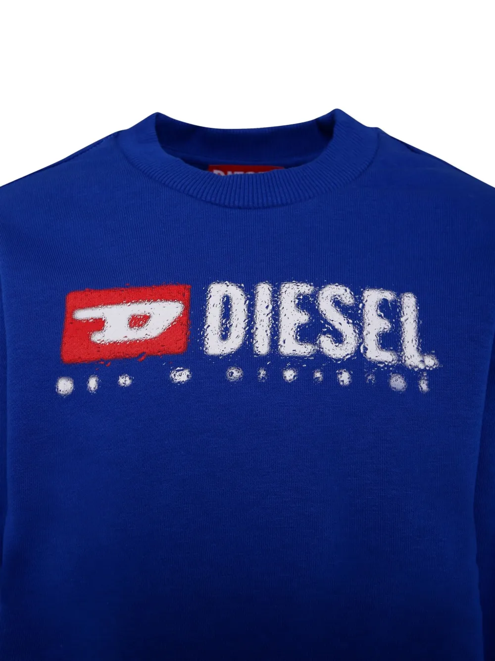 Diesel Kids Fleece sweater met ronde hals Blauw