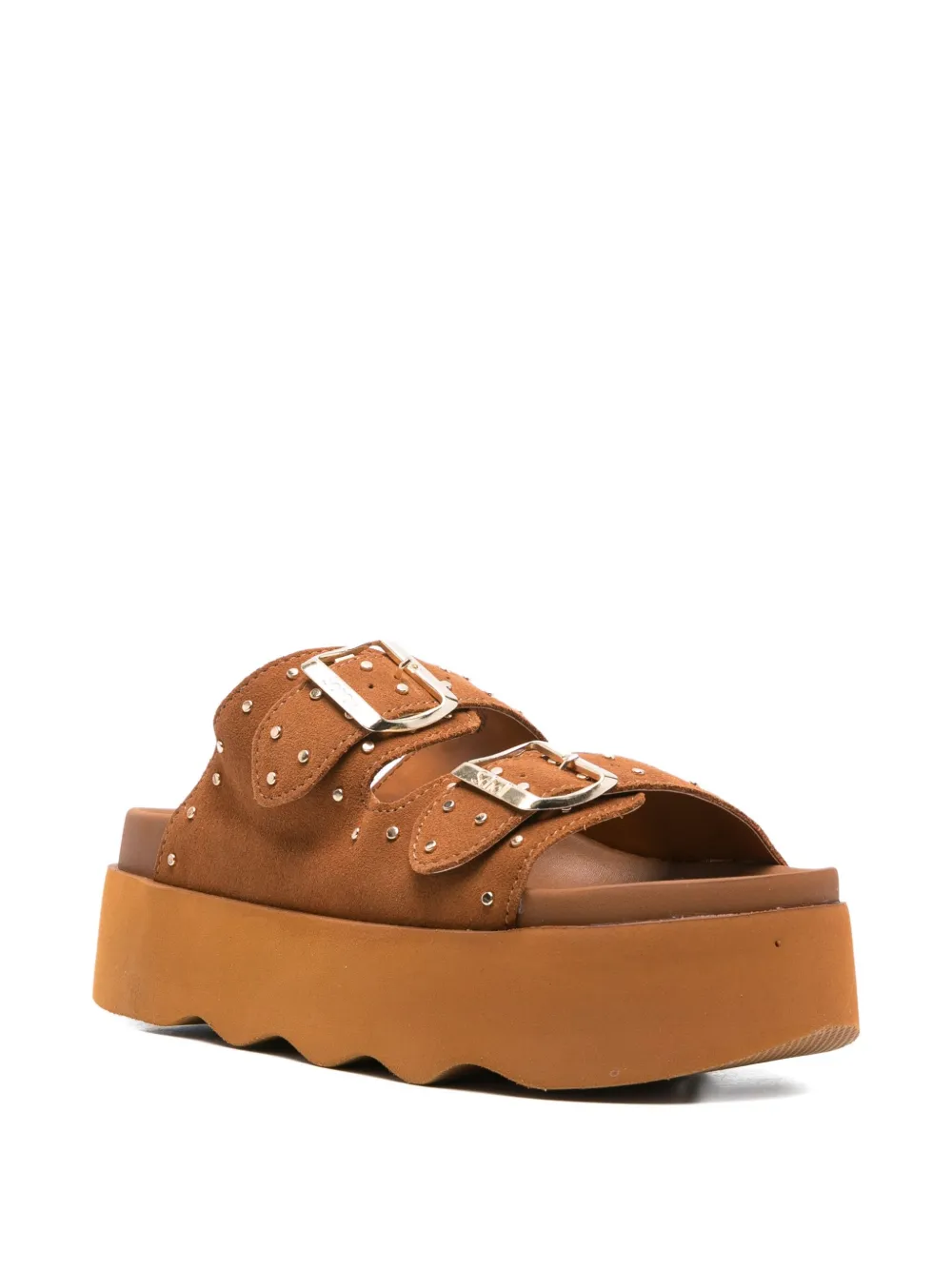 Scholl 40mm Heather studded sandals Brown