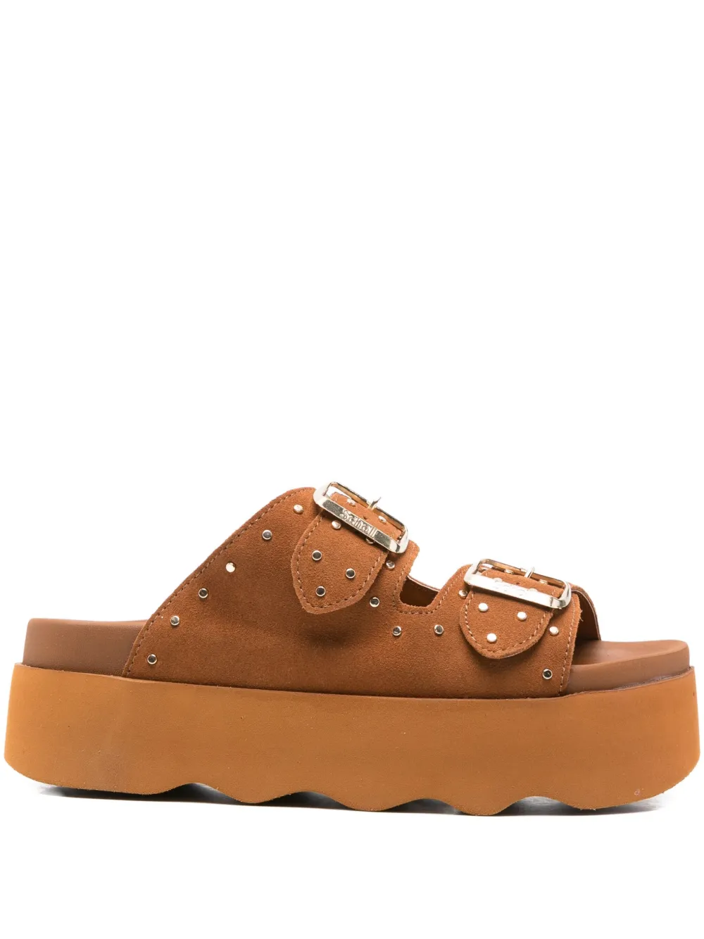 Scholl 40mm Heather studded sandals Brown