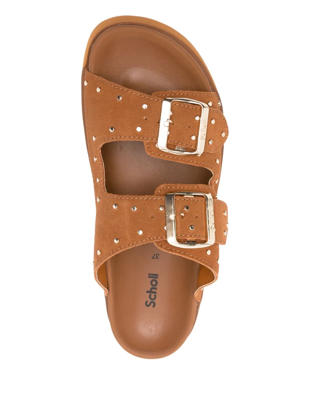 Scholl 40mm Heather studded sandals Brown