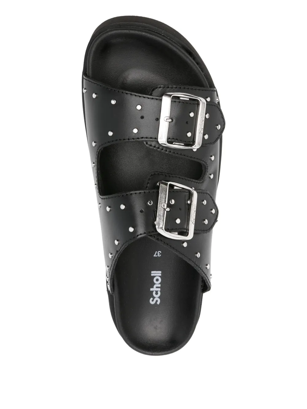 Scholl 40mm Beatriz studded double-buckle platform sandals Black