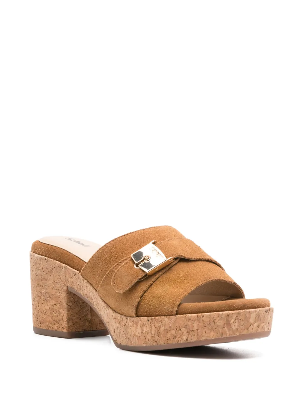 Scholl 80mm Ophelia buckle-fastening suede sandals Brown