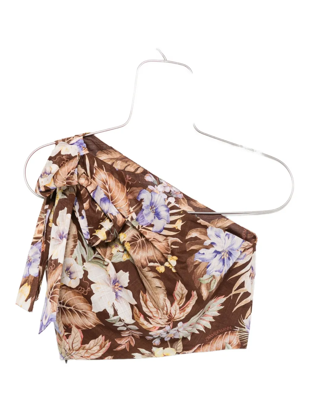ZIMMERMANN Coco asymmetrische blouse Bruin