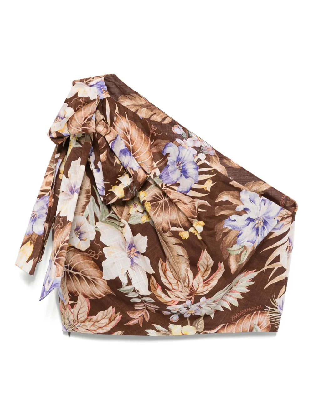 ZIMMERMANN Coco asymmetrische blouse Bruin