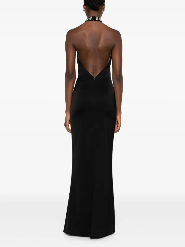 SILK LOVE & LACE ホルターネック ドレス | ブラック | FARFETCH JP