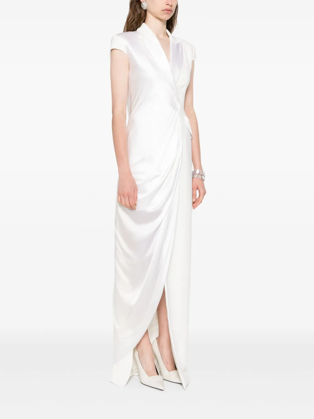 SILK LOVE & LACE Asymmetrische jurk Wit