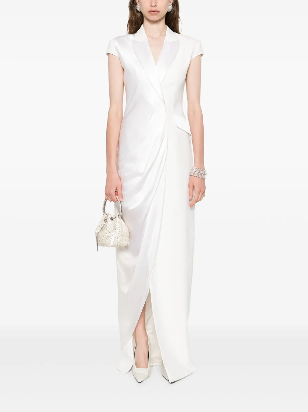 SILK LOVE & LACE Asymmetrische jurk Wit