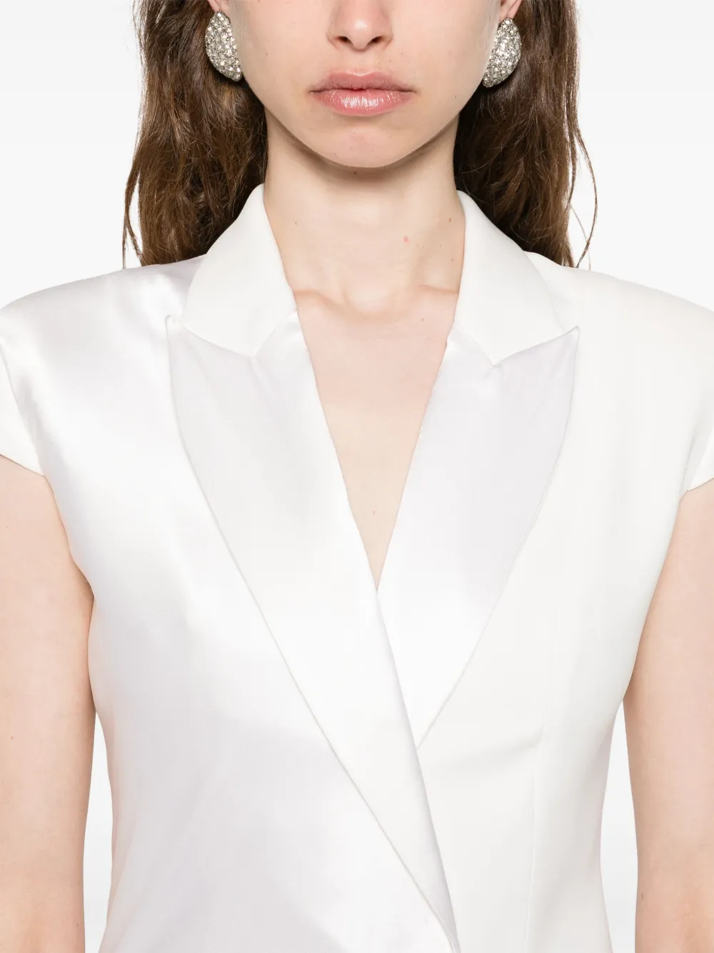 SILK LOVE & LACE Asymmetrische jurk Wit