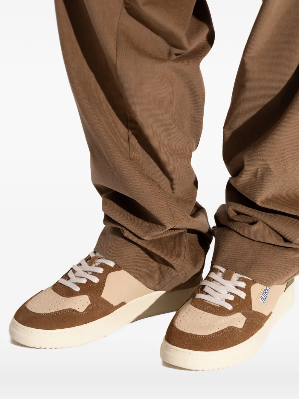 Autry Medalist suede panelled trainers Brown