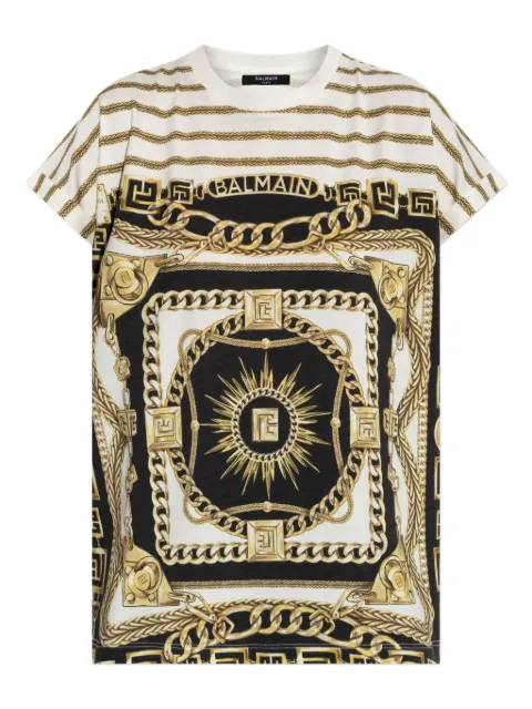 Balmain baroque-pattern T-shirt