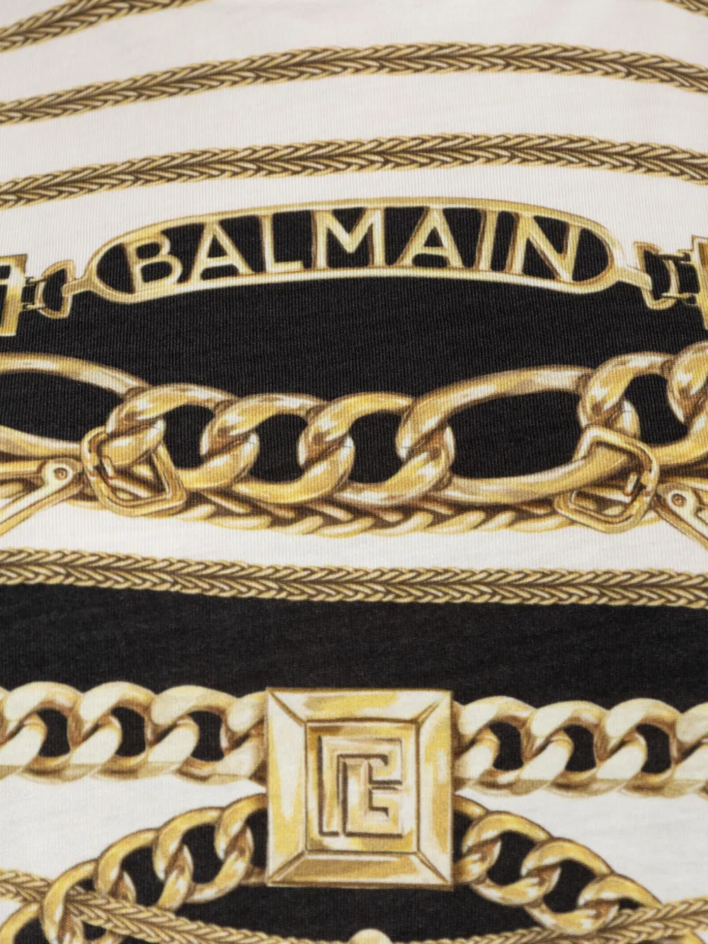 Balmain T-shirt met barokprint Zwart