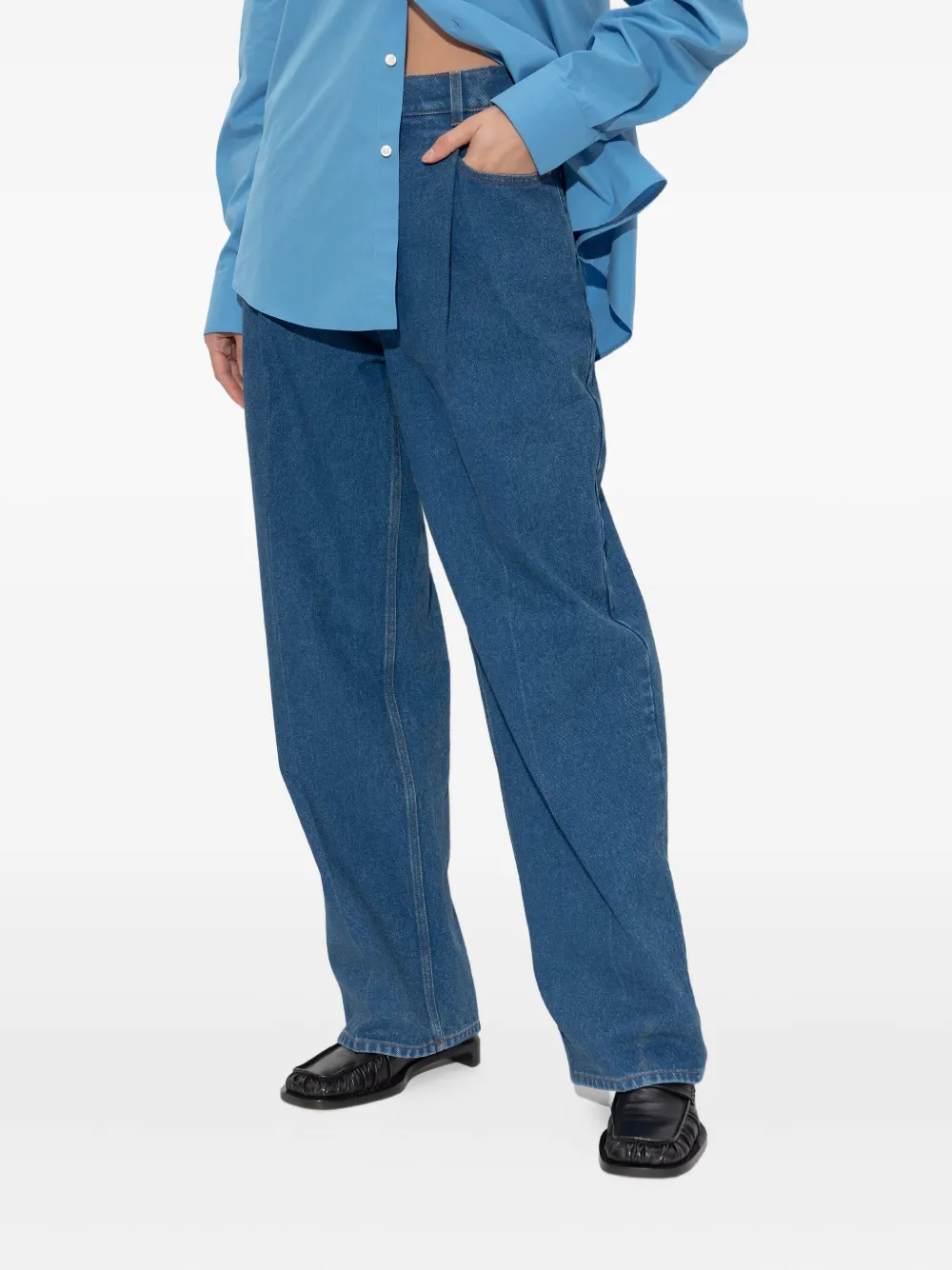 Marni Jeans met logopatch Blauw