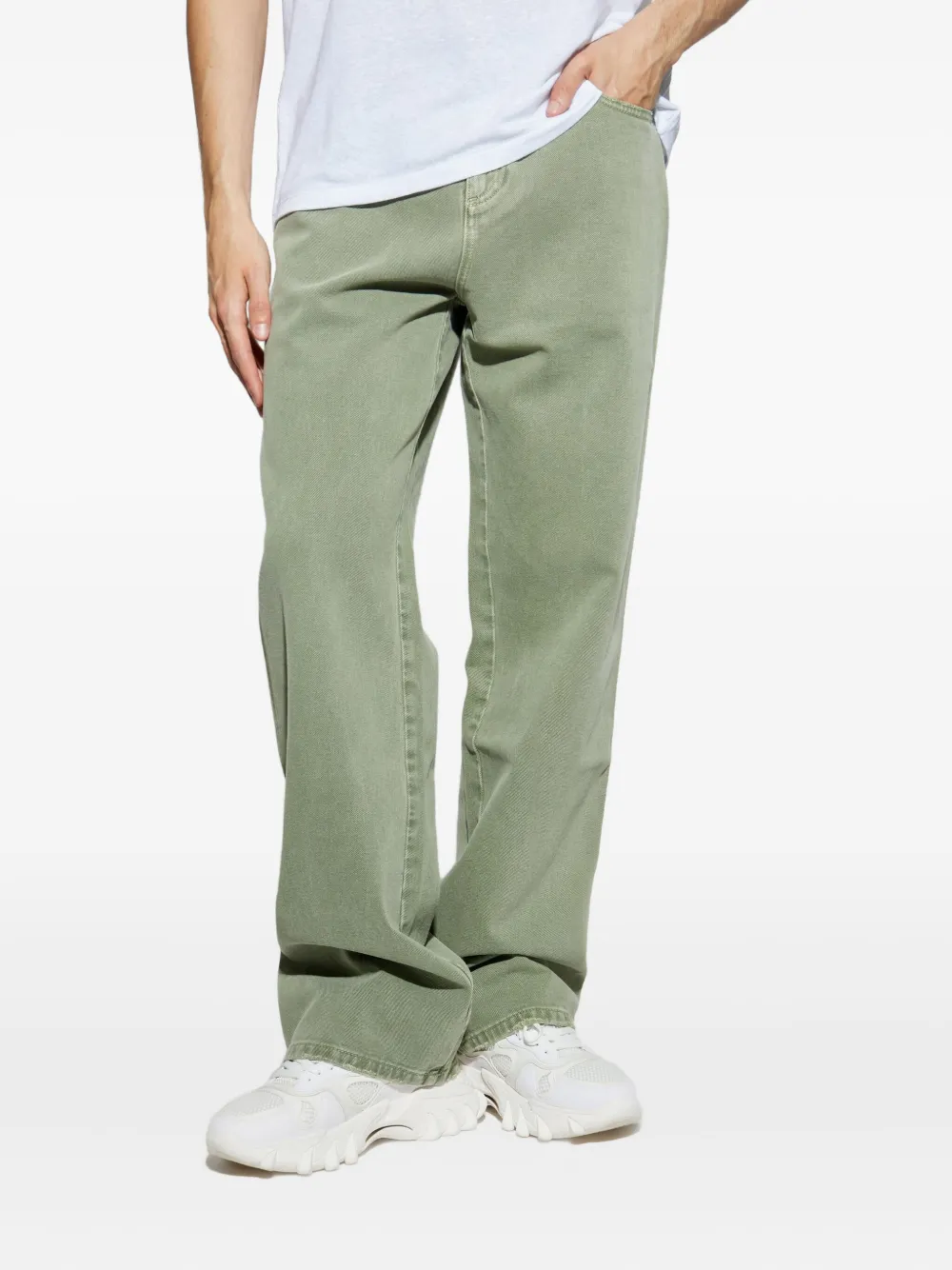 Balmain Jeans met gegraveerd logo op knoop Groen
