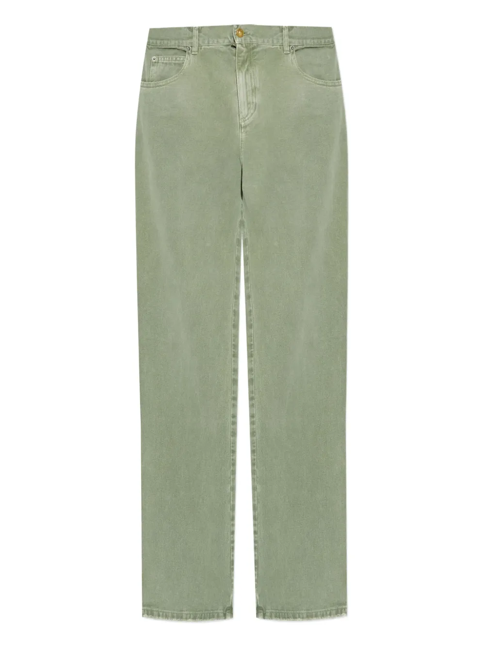 Balmain logo-engraved-button jeans | Green | Image 1